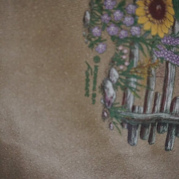 Vintage Morning Sun Tan Fall Graphic Sweatshirt Cabincore Sunflower Garden XL - Picture 5 of 11